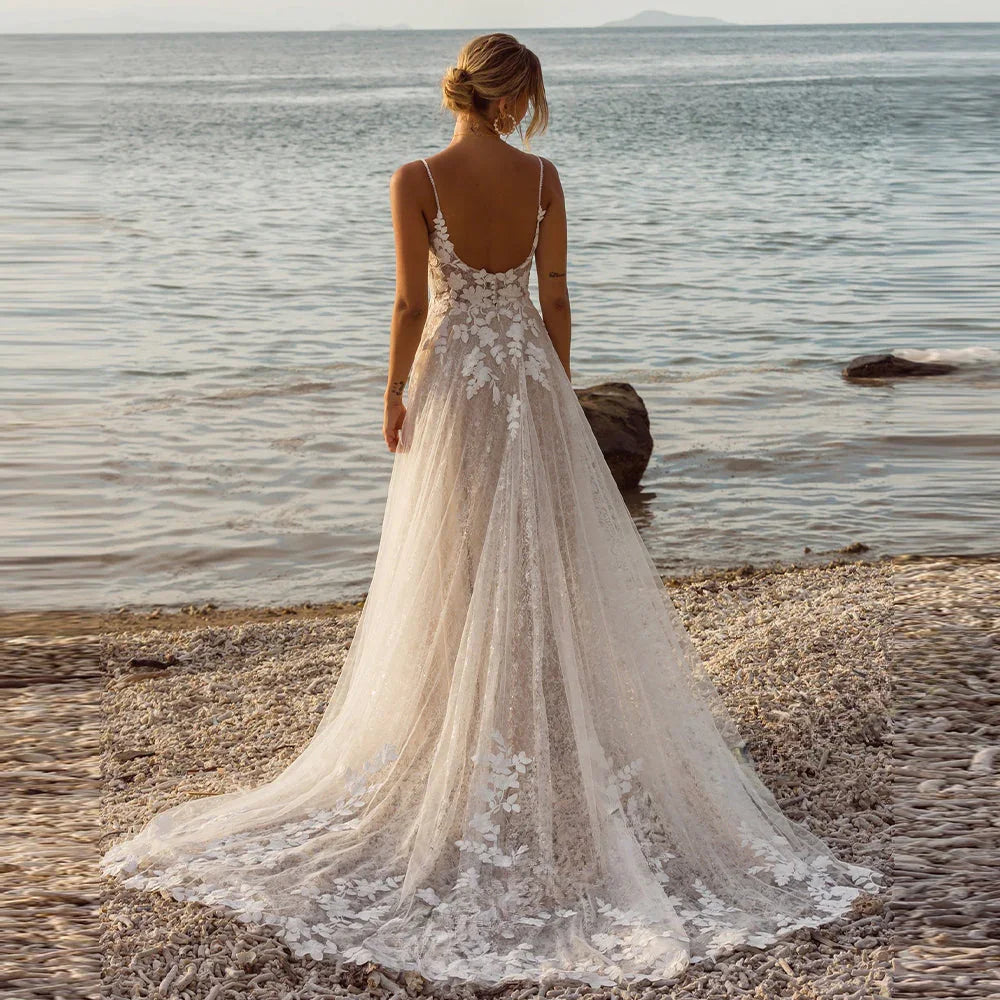 VIKTORIA Trendy Brautkleid für die Braut Sweetheart Spaghetti-Träger Knöpfe Robe De Mariée Frauen Individuelle Anpassung