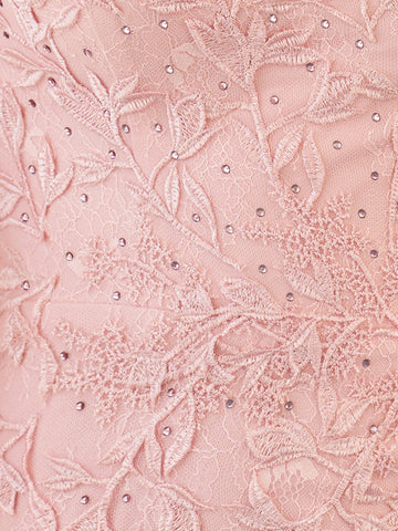 Pink Tight Short Lace Homecoming Dress with Appliques