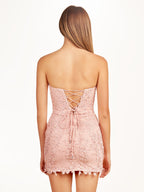 Blue Tight Lace Short Homecoming Dress with Appliques