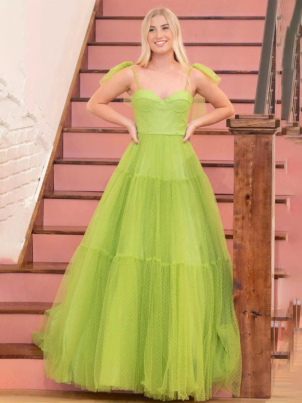 Skyler |A-line Sweetheart Dot Tulle Prom Dress by KissProm