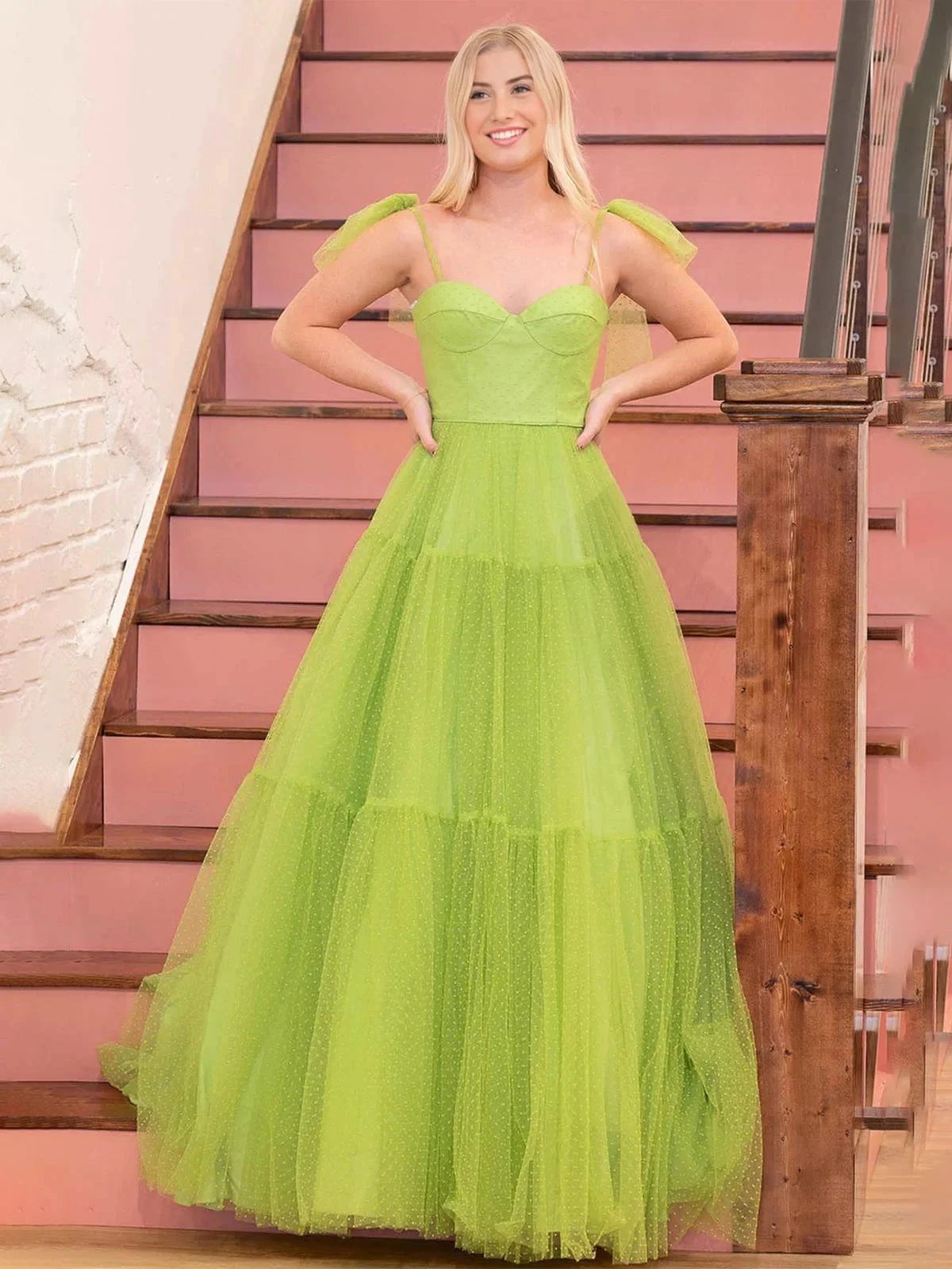Skyler |A-line Sweetheart Dot Tulle Prom Dress by KissProm
