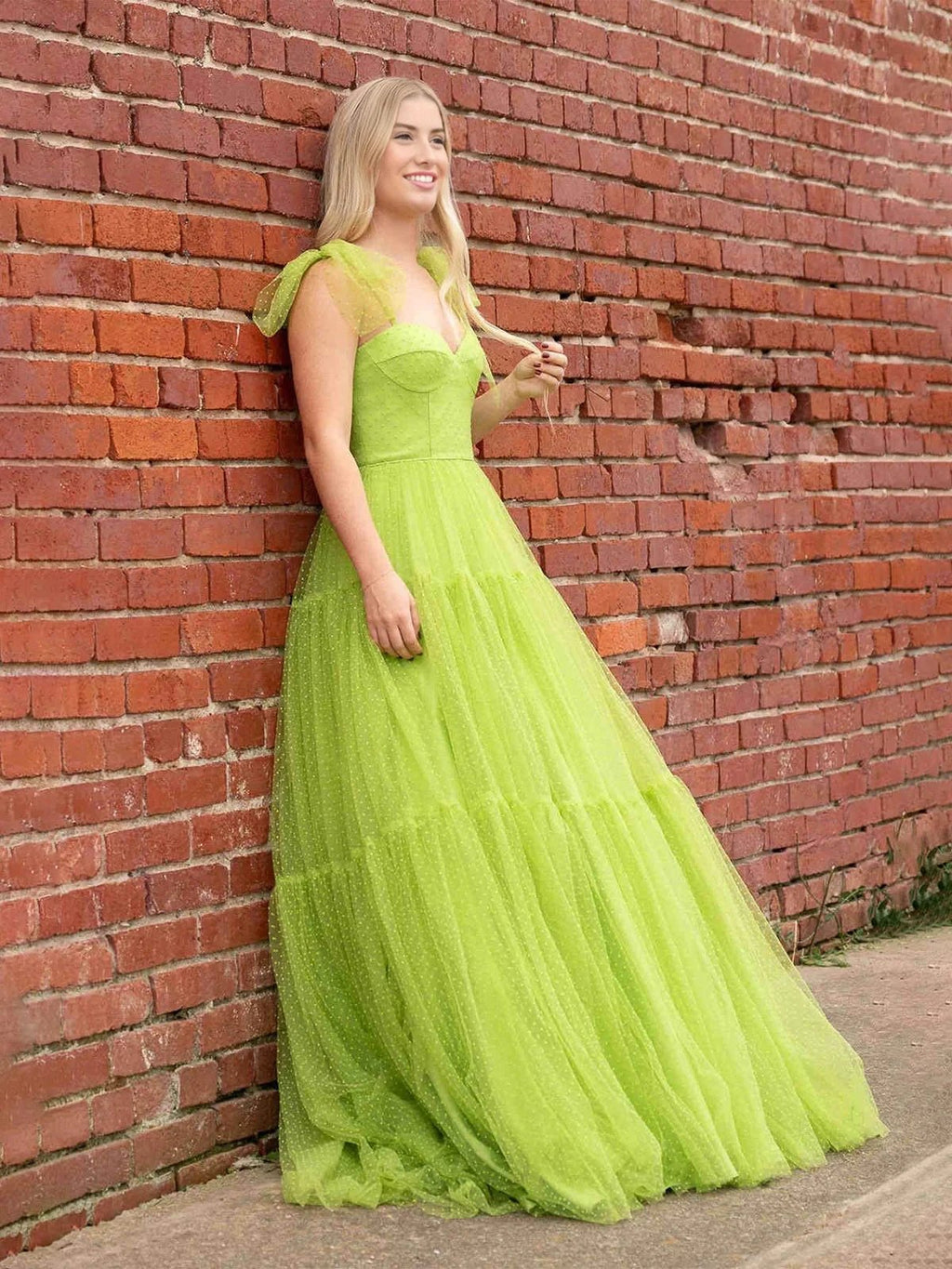 Skyler |A-line Sweetheart Dot Tulle Prom Dress by KissProm