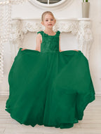 Elegant White Tulle Flower Girl Dress with Sweep Train - photo 2