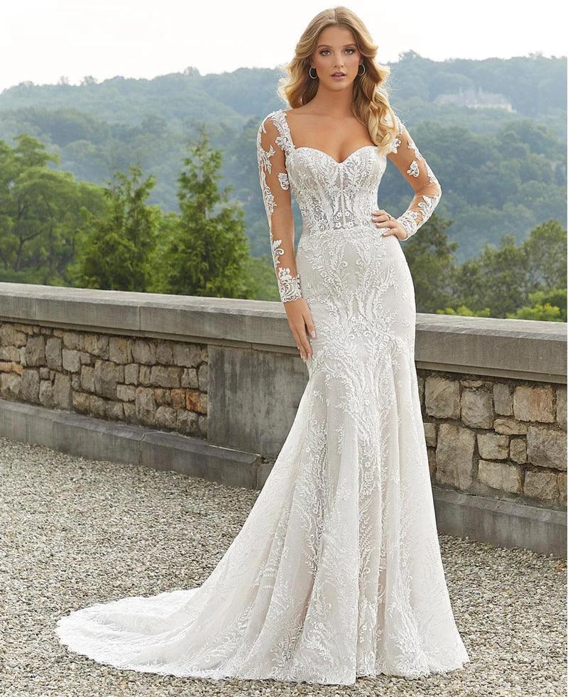 Wedding Dress Mermaid Lace Sweetheart Neckline With Detachable Full Sleeves Custom Made Plus Sizes Vestidos De Novia by payinti