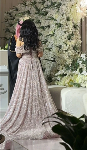 Wunderschönes schulterfreies Brautkleid mit Pailletten im Meerjungfrau-Stil, Abschlussball- und Abendkleid Y7630