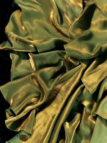 Vestido de fiesta largo vintage verde con volantes escalonados Y7548