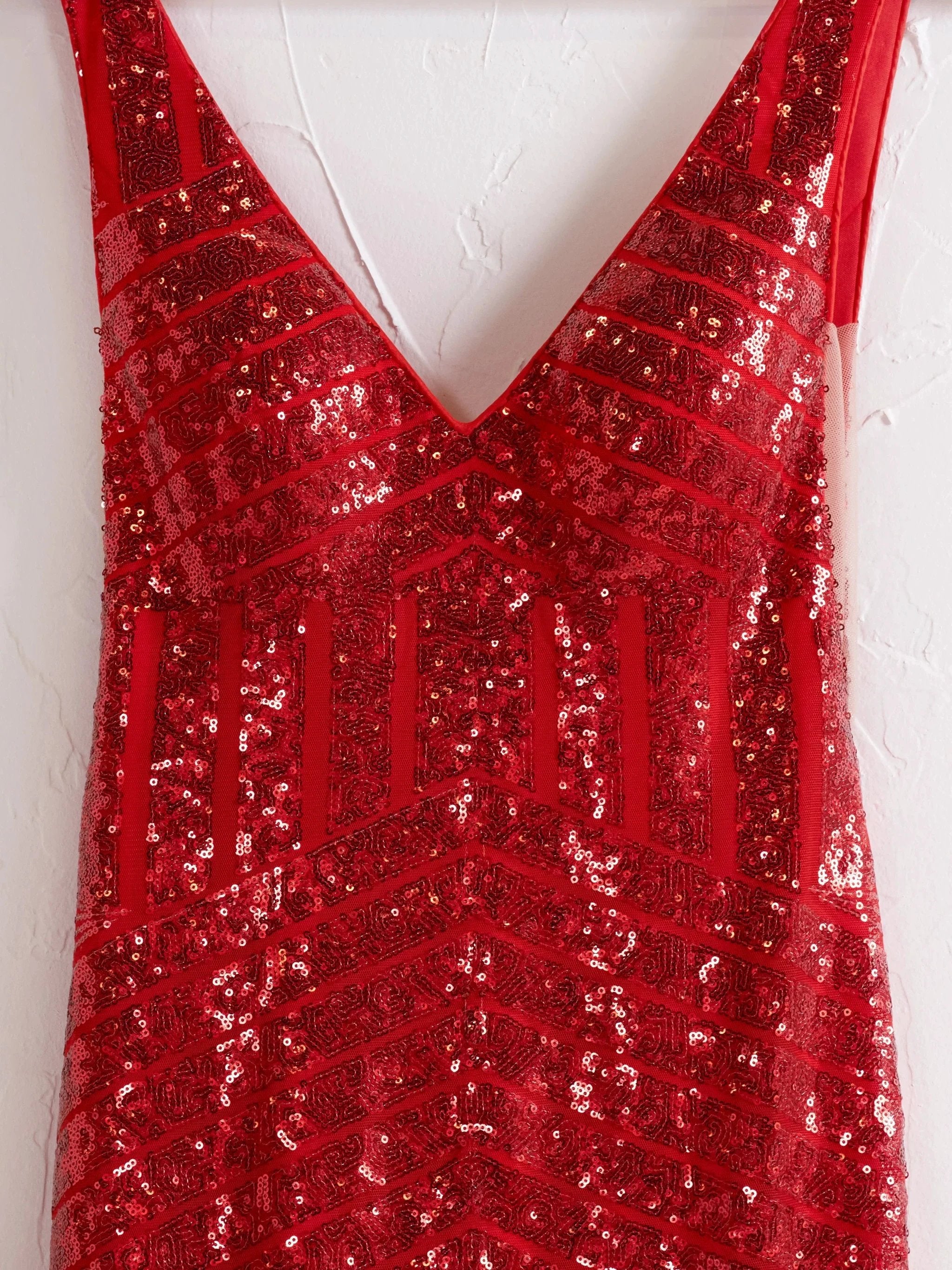 Nina |Deep V Neck Pink Sequins Mermaid Long Prom Dress by KissProm