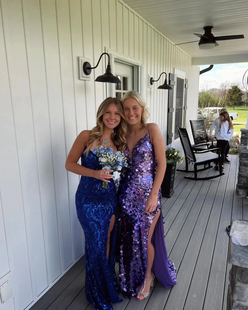 Unique Corset Prom Dress Long Sequin Gown VMP191 by vivymakudress