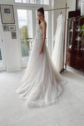Designer A-line Appliques V-neck Wedding Dresses With Lace by misshow.com