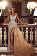 Designer A-Line High Split Wedding Dresses With Lace by misshow.com