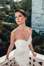 Designer A-line Satin Sleeveless Wedding Dresses With Lace by misshow.com