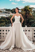 Designer A-line Satin Sleeveless Wedding Dresses With Lace by misshow.com