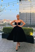 Black Short A-line Sleeveless Prom Dress Homecoming Dress by misshow.com