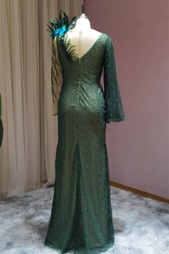 Designer evening dresses long with sleeves by misshow.com