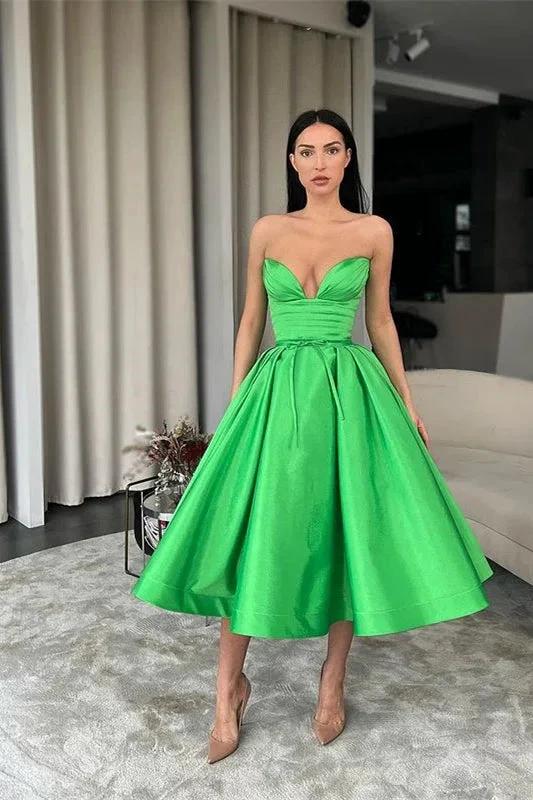 Green A-line Sweetheart Short Prom Dress by misshow.com