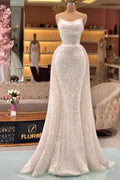Designer Long Ivory Strapless Mermaid Prom Dresses With Glitter by misshow.com