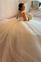 Designer Princess Long A-line Sequined Sleeveless Wedding Dresses by misshow.com