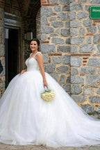 Designer Princess Long A-line Sequined Sleeveless Wedding Dresses by misshow.com