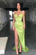 Designer Sexy Stretch Satin Mermaid Prom Dress With Side Slit by misshow.com