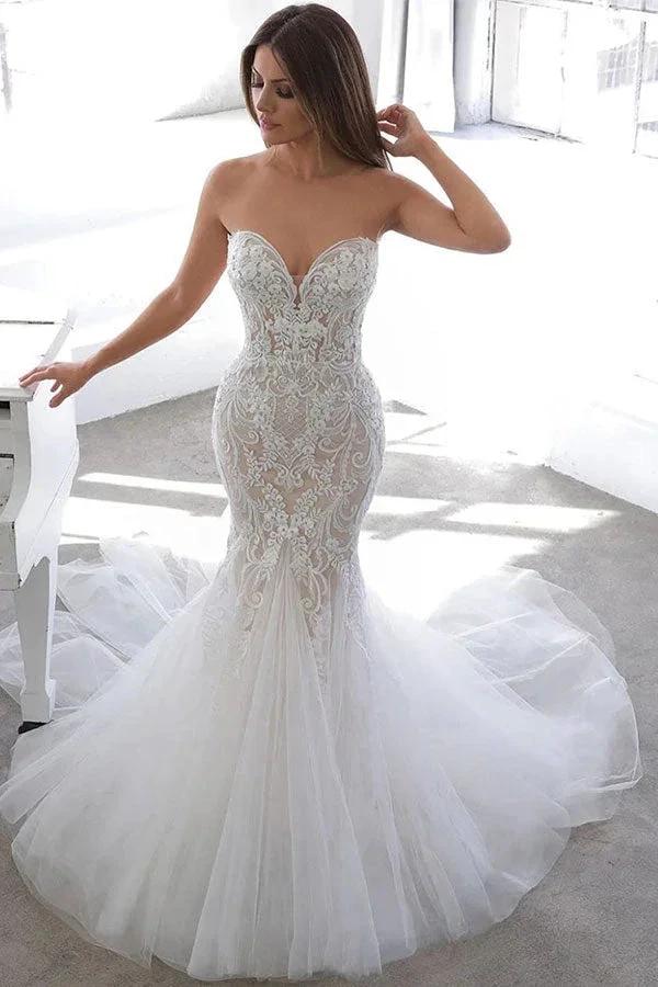 Designer Summer style Sweetheart Mermaid Lace Wedding Dress by misshow.com
