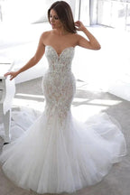 Designer Summer style Sweetheart Mermaid Lace Wedding Dress by misshow.com