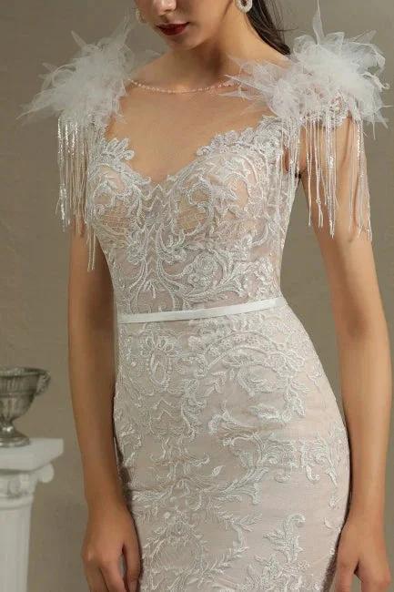 Designer wedding dresses mermaid | Lace wedding dresses online by misshow.com