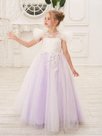Detachable  Lace Tulle Sweep Train Flower Girl Dress - photo 2