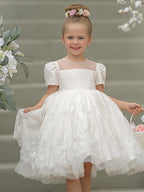 Lace Knee-length First Communion Flower Girl Dress - photo 2
