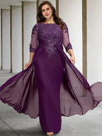 A-Line/Princess Jewel Neck Floor-Length Mother of the Bride Dresses by Dreamylily