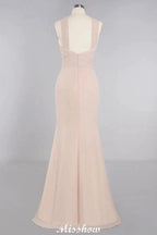Dreamful Halter Slim Mermaid Bridesmaid Dress Floor Length Party Dress by misshow.com