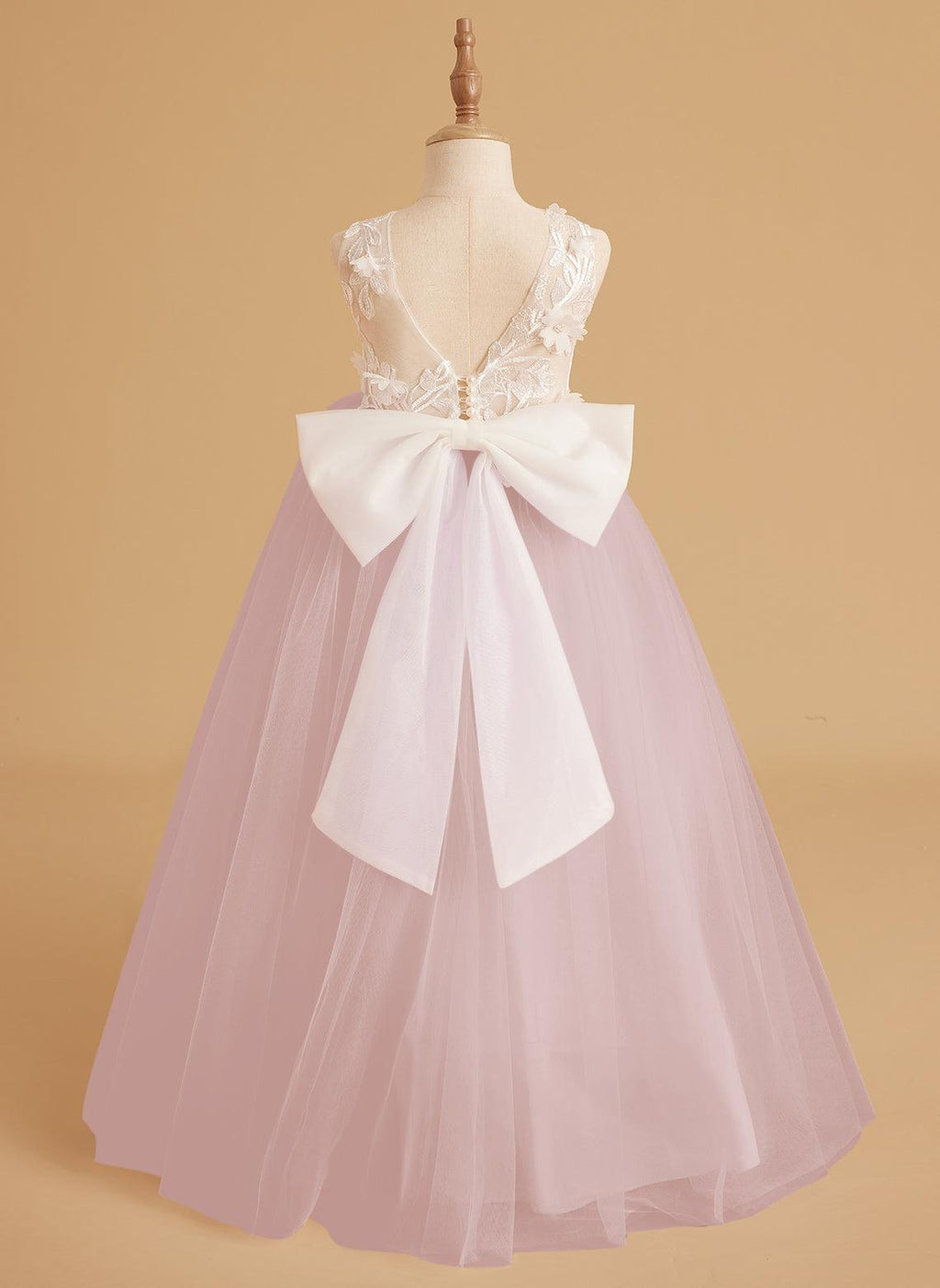 Dream Princess Sleeveless Detachable Train Flower Girl Dress - photo 4
