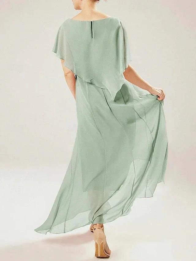 Sheath/Column Scoop Short Sleeves Mother of the Bride Dresses with Tassel by Dreamylily