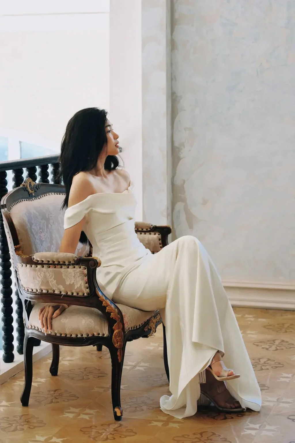 Charming Off Thes Satin Mermaid Evening Dress,White Prom Dress Wedding Dress Y8592 by simplepromdress