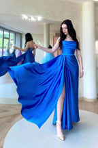 Strapless Open Back Sleeveless Prom Dress with Split and Ruffle by BIZTUNNEL