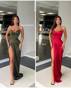 Long Mermaid Sweetheart Sleeveless Spaghetti Strap Prom Dress with Slit by BIZTUNNEL