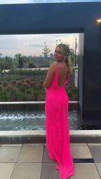 Elegant Hot Pink Prom Dress,Backless Evening Dress,Formal Gown Y1717 by simplepromdress