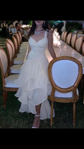 Schlichtes weißes Abendkleid in A-Linie, charmantes Abendkleid Y591