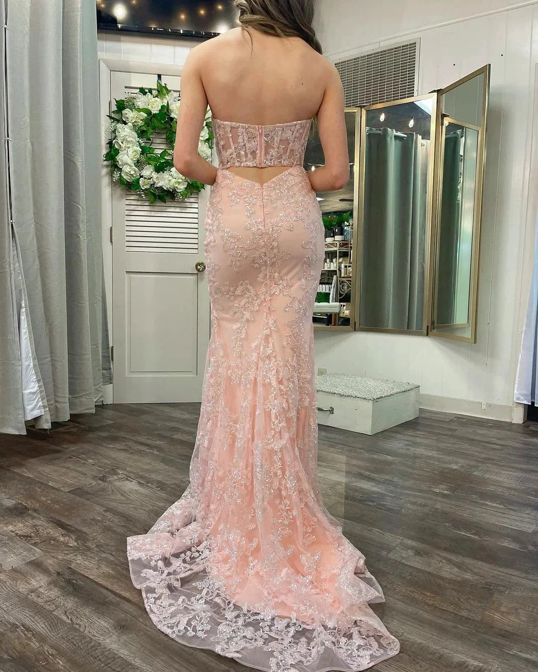 Michaela |Mermaid Sweetheart Sequined Lace Long Prom Dress by KissProm