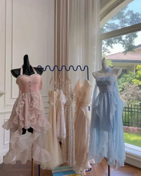 Simple Blue Spaghetti Straps Chiffon Homecoming Dress Party Dress Y8581 by simplepromdress