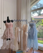 Simple Blue Spaghetti Straps Chiffon Homecoming Dress Party Dress Y8581 by simplepromdress