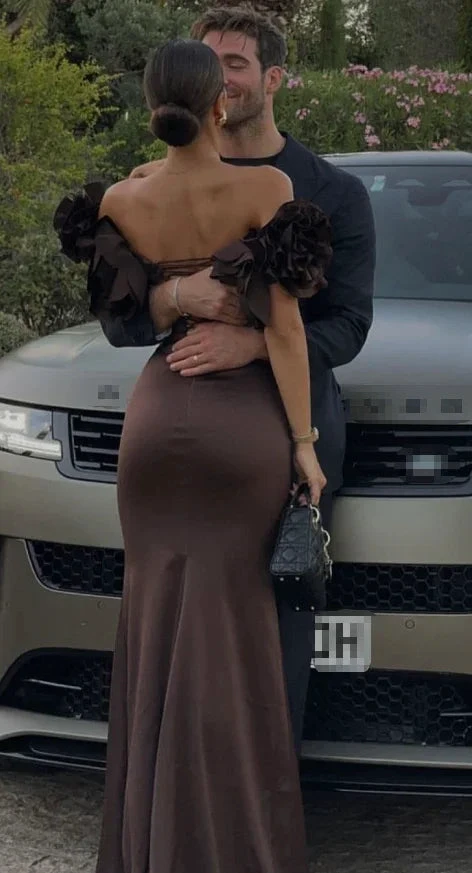 Brown Luxury Mermaid Evening Dress Off The Shoulder Long Prom Dress Y7592 by simplepromdress