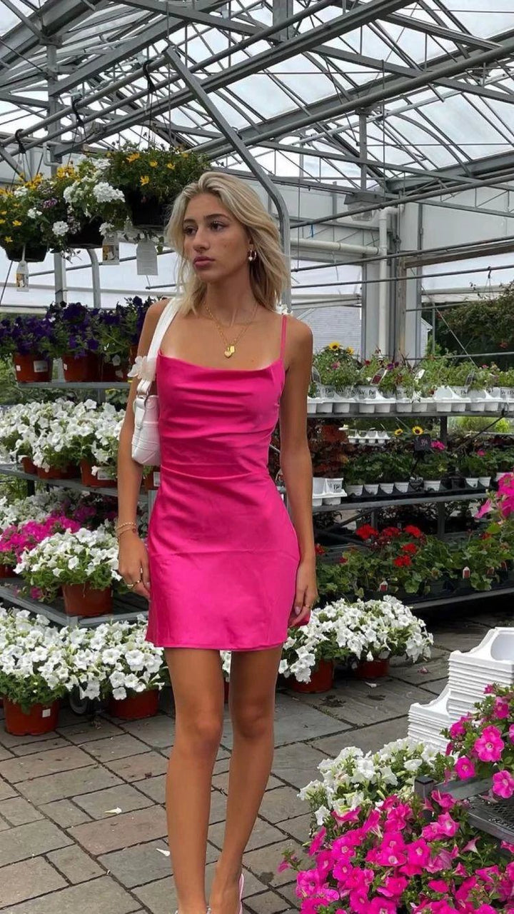 Spaghetti Straps Simple Short Homecoming Dress Women&
