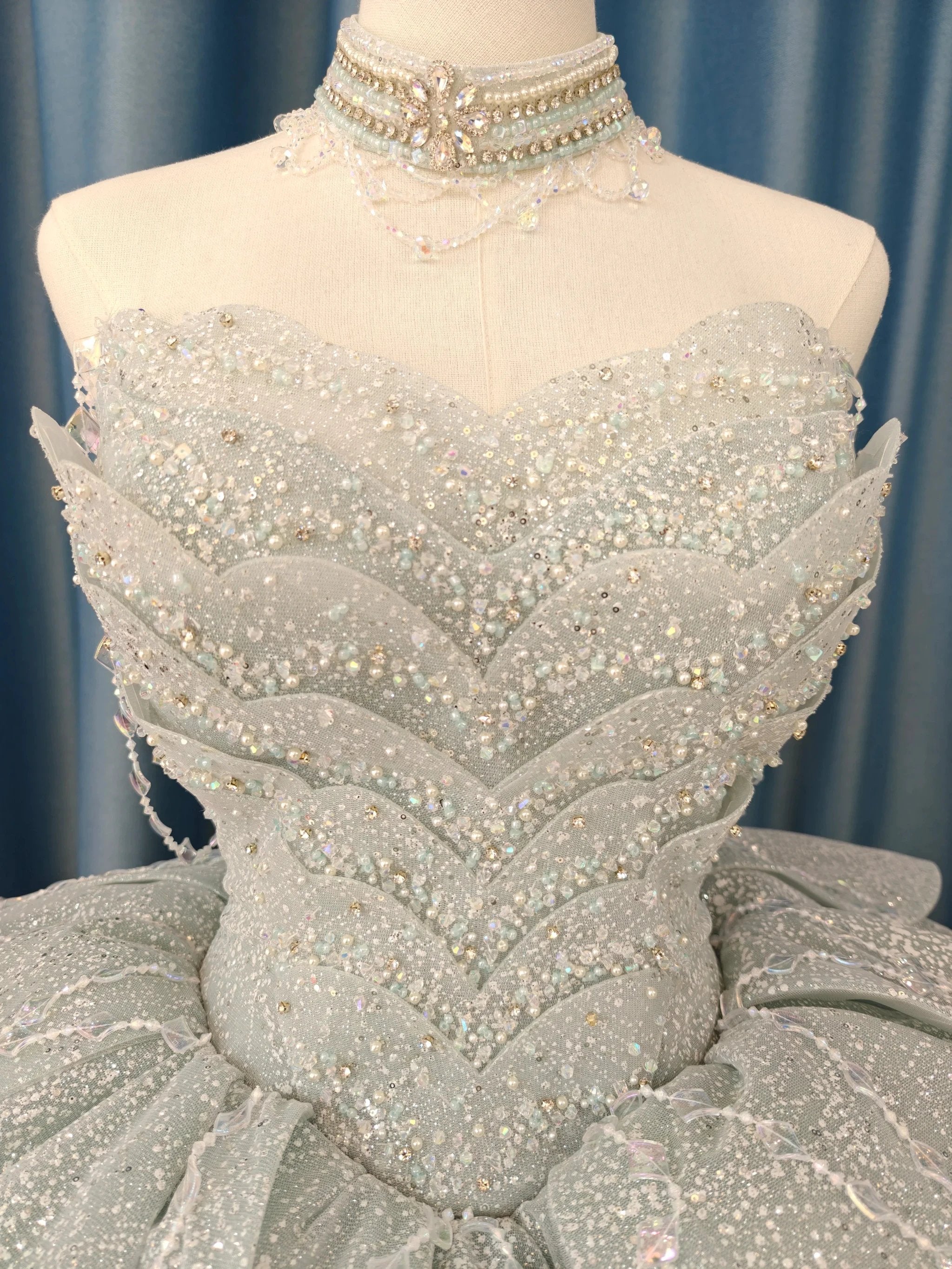 Frost Crystal Petal Ballgown by ZAPDRESS