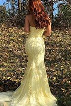 Camryn |Mermaid Strapless Lace Long Prom Dress with Slit by KissProm