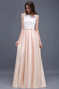 Elastic Satin A-line Scoop Lace Prom Dress by misshow.com