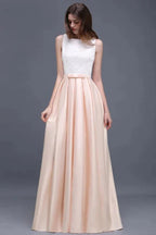 Elastic Satin A-line Scoop Lace Prom Dress by misshow.com