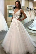 Elegant 3D Floral Lace Tulle Aline Sleeveless Evening Dress by misshow.com