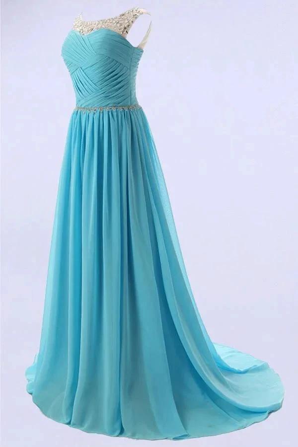 Elegant A-line Scoop Bridesmaid/Prom Dresses with Beading PG 206 by pgmdress