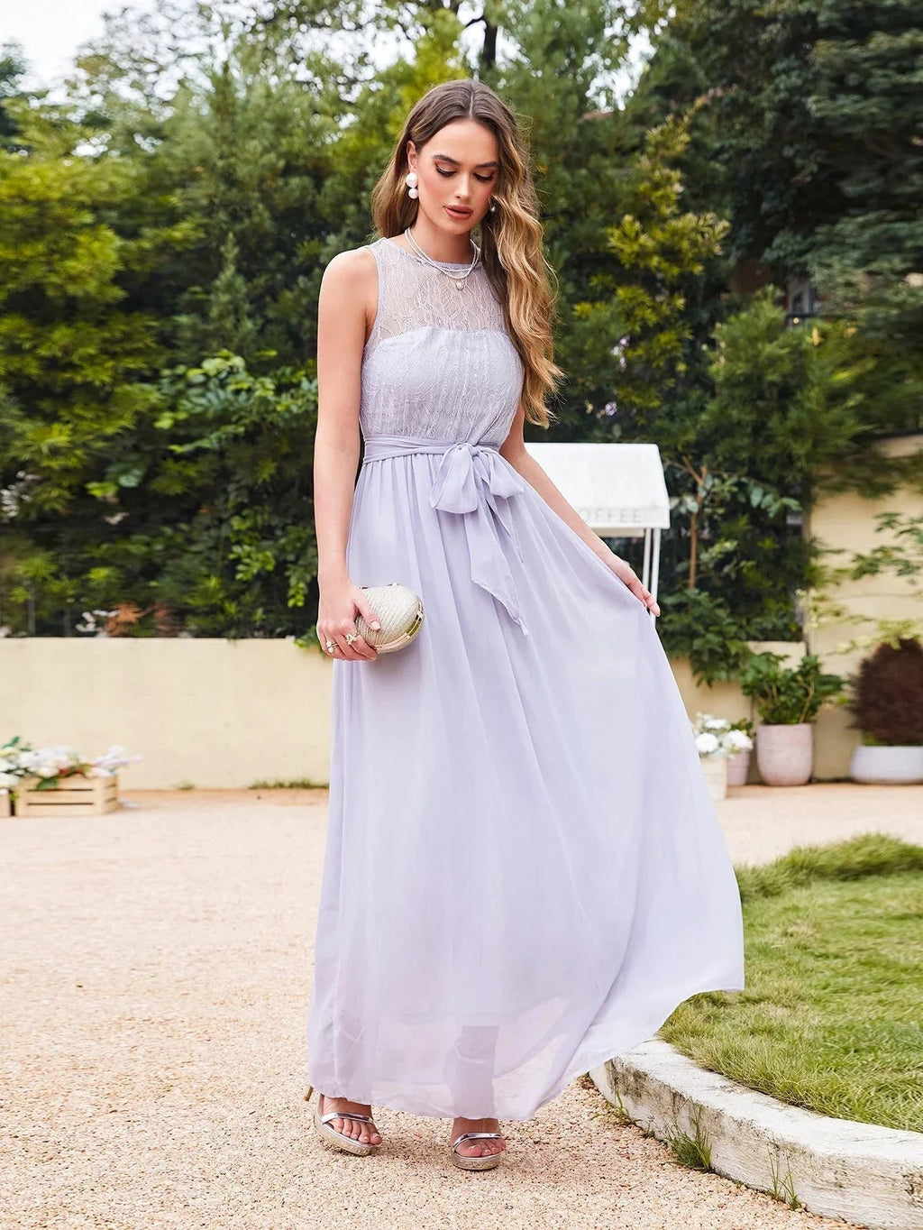 Elegant A-Line Scoop Sleeveless Chiffon Bridesmaid Dresses by misshow.com