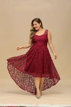 Elegant A-Line Scoop Sleeveless Lace Bridesmaid Dress by misshow.com
